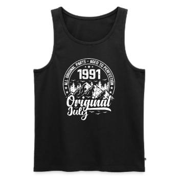 juillet 1991 Original:33 Ans Cadeau d'Anniversaire - Débardeur bio Premium Homme - noir - Devant - Michal (187cm)