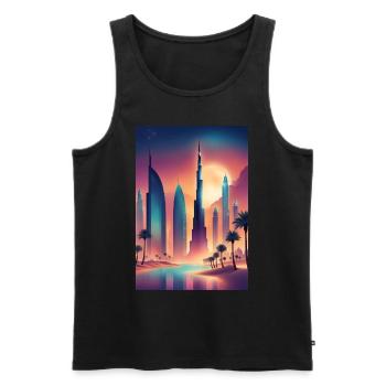 Buntes östliches Stadtbild - Männer Premium Bio Tank Top - Schwarz - Vorne - Michal (187cm)