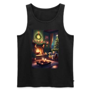 Green christmas home - Men's Premium Organic Tank Top - black - Front - AI Model Male 178 light (178cm)