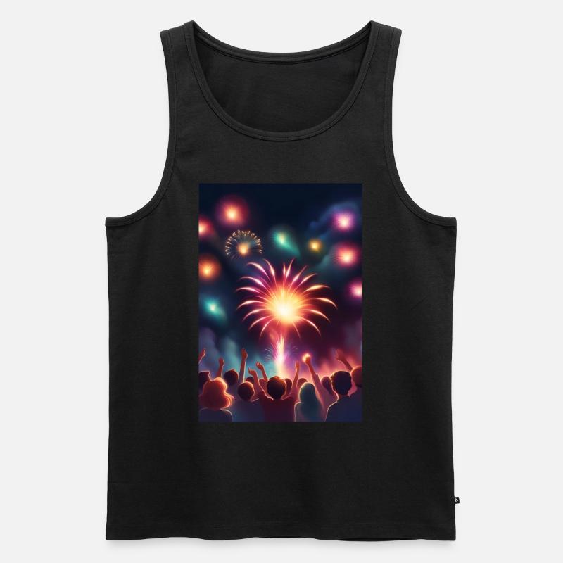 Atemberaubendes Feuerwerk - Männer Premium Bio Tank Top - Schwarz