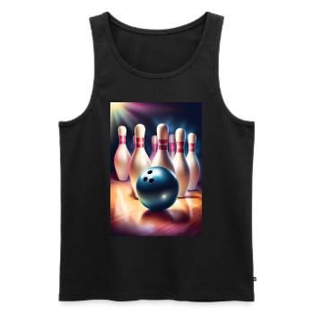 Superbe cadeau de fête des pères de bowling - Débardeur bio Premium Homme - noir - Devant - Michal (187cm)