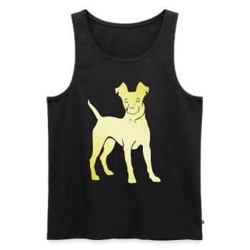 Pinscher Hund Silhouette - Männer Premium Bio Tank Top - Schwarz - Vorne - Michal (187cm)