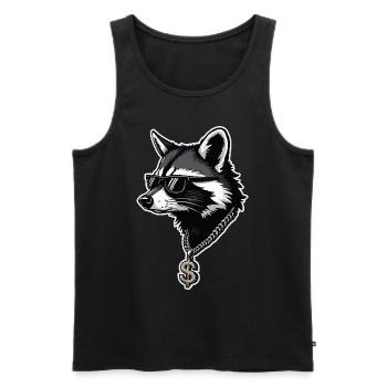 Hip Hop Racoon - Débardeur bio Premium Homme - noir - Devant - Michal (187cm)