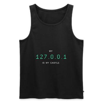 Linux T-Shirt für Linux Geeks - Männer Premium Bio Tank Top - Schwarz - Vorne - AI Model Male 178 light (178cm)