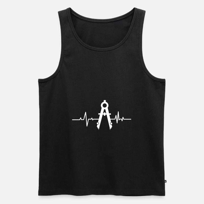 Architecte Battement de cœur - Débardeur bio Premium Homme - noir