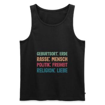 Jesus Geburtsort Erde Rasse Mensch Religion Liebe - Männer Premium Bio Tank Top - Schwarz - Vorne - Michal (187cm)