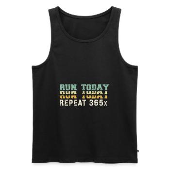 Retro Run Today Repeat 365 - Running Streak Runner - Männer Premium Bio Tank Top - Schwarz - Vorne - Michal (187cm)