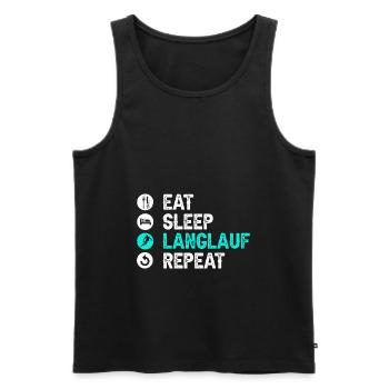 Eat Sleep Langlauf Repeat Wintersport Skifahrer La - Männer Premium Bio Tank Top - Schwarz - Vorne - Michal (187cm)
