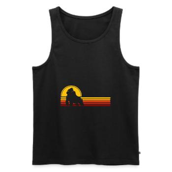 Silberrücken Gorilla Vintage Gorilla Ape - Männer Premium Bio Tank Top - Schwarz - Vorne - Michal (187cm)