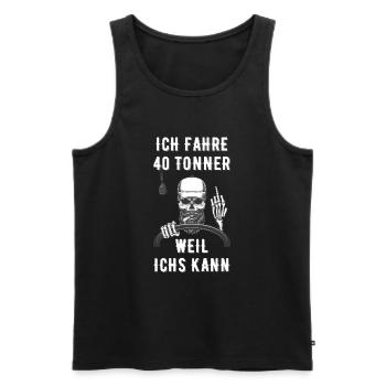 LKW Fahrer Spruch Geschenkidee - Männer Premium Bio Tank Top - Schwarz - Vorne - Michal (187cm)