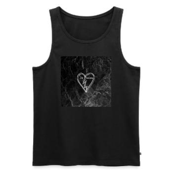 COR DOLORE - Männer Premium Bio Tank Top - Schwarz - Vorne - AI Model Male 178 light (178cm)