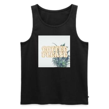 Coffee Please - Männer Premium Bio Tank Top - Schwarz - Vorne - AI Model Male 178 light (178cm)