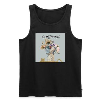 be different - sei anders - Männer Premium Bio Tank Top - Schwarz - Vorne - Michal (187cm)