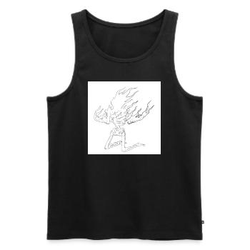 Mann in flammen - Männer Premium Bio Tank Top - Schwarz - Vorne - Michal (187cm)