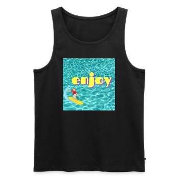 summer time - Männer Premium Bio Tank Top - Schwarz - Vorne - Michal (187cm)