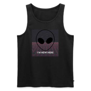 Design from Space, trotzdem ohne Titel - Männer Premium Bio Tank Top - Schwarz - Vorne - Michal (187cm)