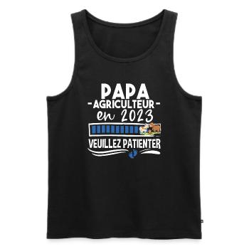 2023 Papa Agriculteur Agriculture Bébé Naissance - Débardeur bio Premium Homme - noir - Devant - Michal (187cm)