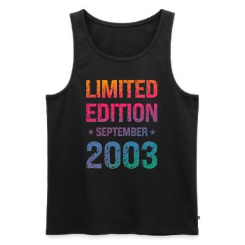 Limited Edition 21 Birthday Party Vintage 2003 - Men's Premium Organic Tank Top - black - Front - Michal (187cm)