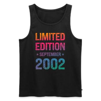 Fête d’anniversaire en édition limitée Vintage 2002 - Débardeur bio Premium Homme - noir - Devant - Michal (187cm)