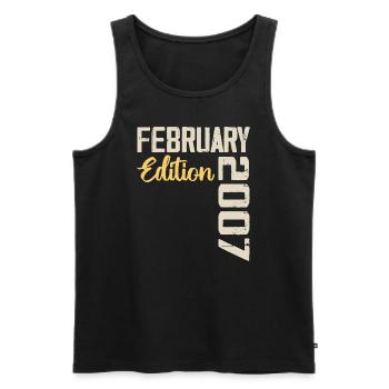 February 2007 Birthday February 2007 Retro - Men's Premium Organic Tank Top - black - Front - Michal (187cm)