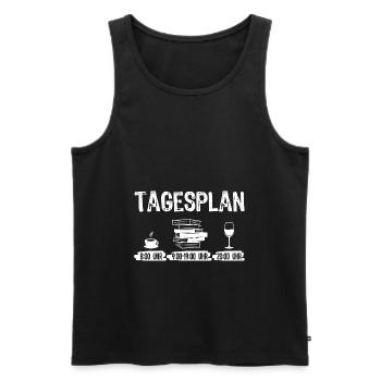 Tagesplan Lesen Wein Trinken Leser Bücherwurm Roma - Männer Premium Bio Tank Top - Schwarz - Vorne - AI Model Male 178 light (178cm)
