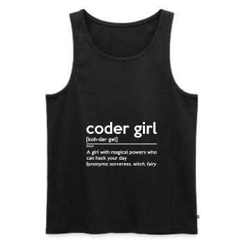 Coding Girl Definition Noun Software Developer Pro - Männer Premium Bio Tank Top - Schwarz - Vorne - Michal (187cm)