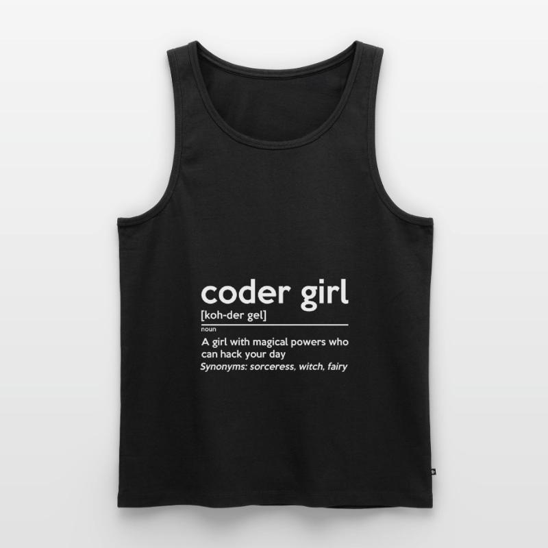 Coding Girl Definition Noun Software Developer Pro Männer Premium Bio Tank Top