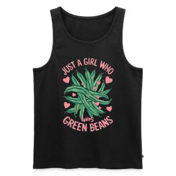 Grüne Bohnen - Männer Premium Bio Tank Top - Schwarz - Vorne - Michal (187cm)