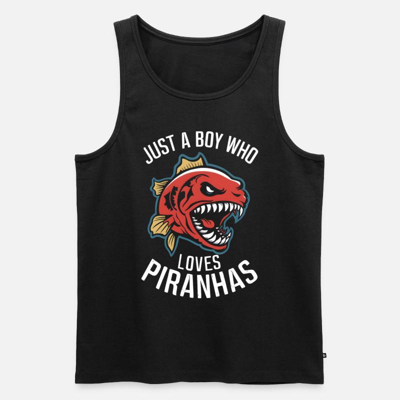 Piranha - Männer Premium Bio Tank Top - Schwarz