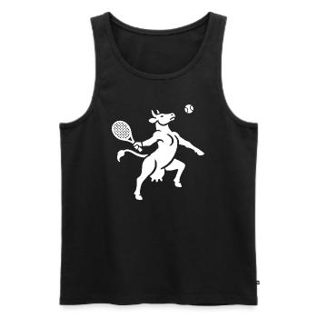 Cow Tennis Balloon Silhouette Minimalist - Men's Premium Organic Tank Top - black - Front - Michal (187cm)