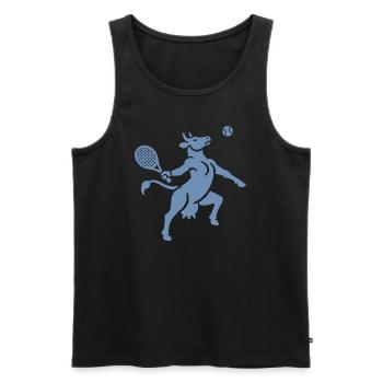 Cow Tennis Balloon Silhouette Minimalist - Men's Premium Organic Tank Top - black - Front - Michal (187cm)