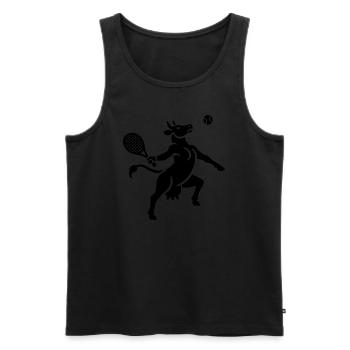 Cow Tennis Balloon Silhouette Minimalist - Men's Premium Organic Tank Top - black - Front - Michal (187cm)
