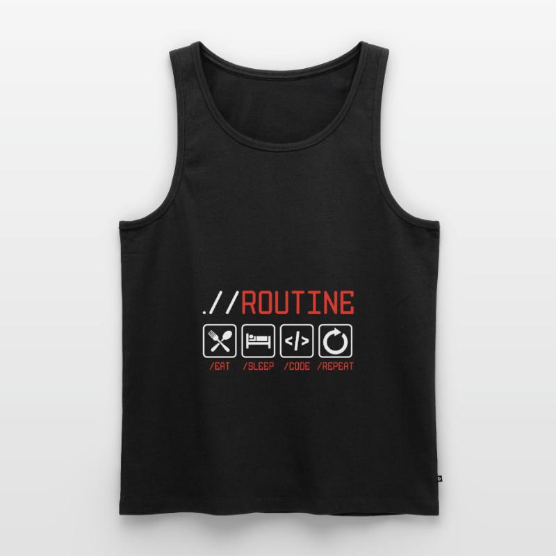 Routine Eat Sleep Code Repeat Software Developer C Männer Premium Bio Tank Top