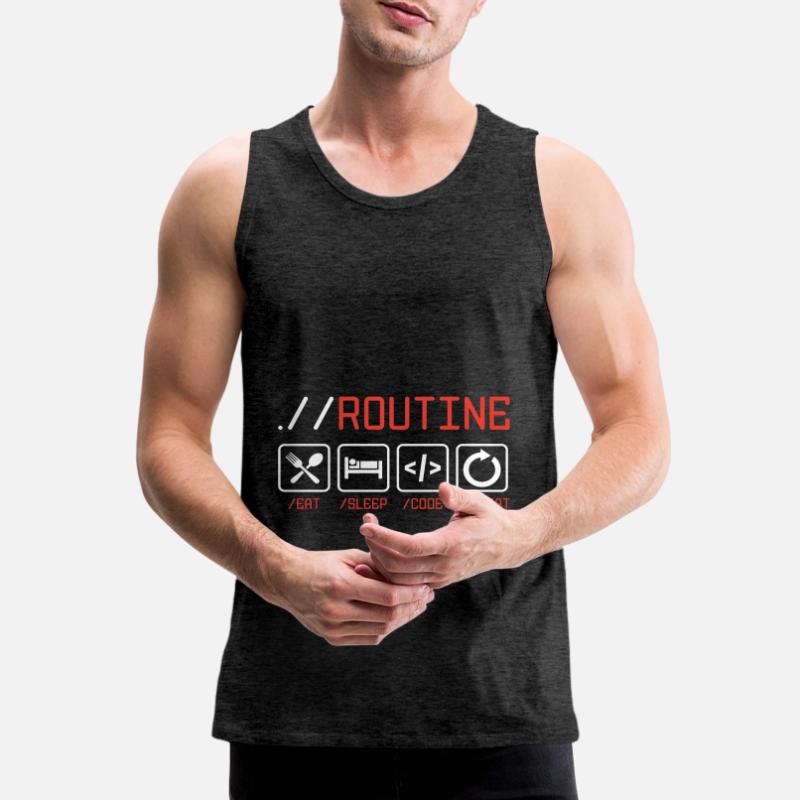 Routine Eat Sleep Code Repeat Software Developer C Männer Premium Bio Tank Top