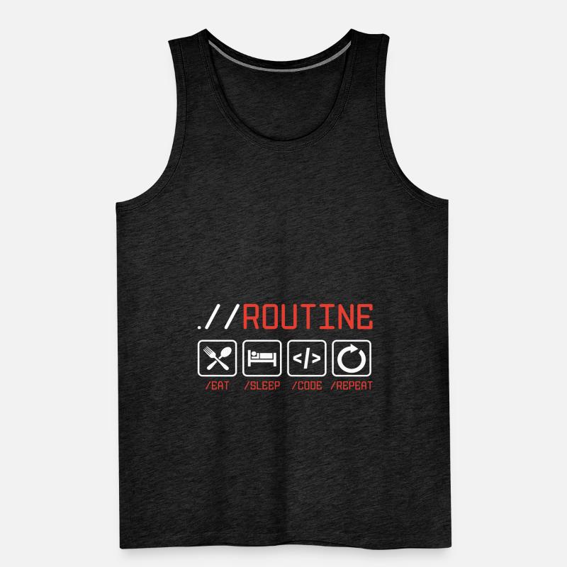 Routine Eat Sleep Code Repeat Software Developer C Männer Premium Bio Tank Top
