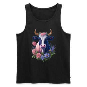 Vache - Débardeur bio Premium Homme - noir - Devant - Michal (187cm)