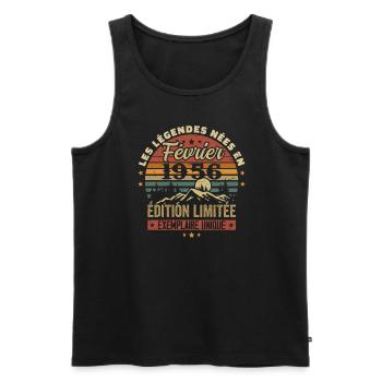 Born In February 1956 Birthday 68 Retro 68 - Men's Premium Organic Tank Top - black - Front - Michal (187cm)