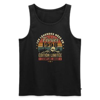 Geboren im Februar 1998 Geburtstag 26 Jahre Retro 26 - Männer Premium Bio Tank Top - Schwarz - Vorne - Michal (187cm)
