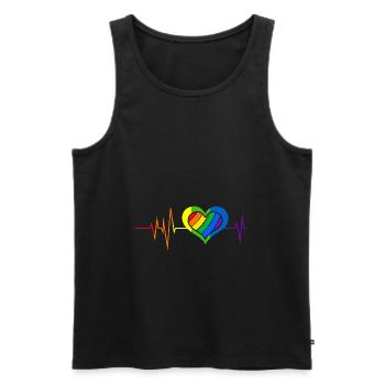 Pride Heart Lgbtq Bisexual Rainbow Love Transgende - Männer Premium Bio Tank Top - Schwarz - Vorne - Michal (187cm)