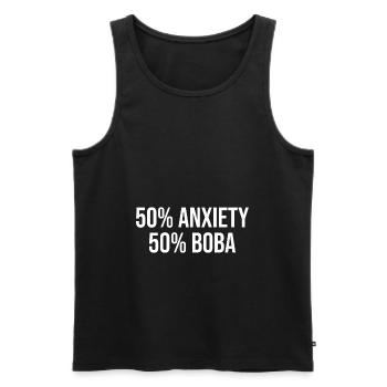 50% Anxiety 50% Boba Tea Lover Tea Drinker Cup Bre - Männer Premium Bio Tank Top - Schwarz - Vorne - Michal (187cm)