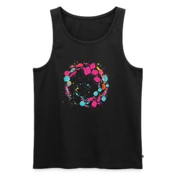 Schools of fish,fish,painting,blue,graffiti,rays - Men's Premium Organic Tank Top - black - Front - AI Model Male 178 light (178cm)