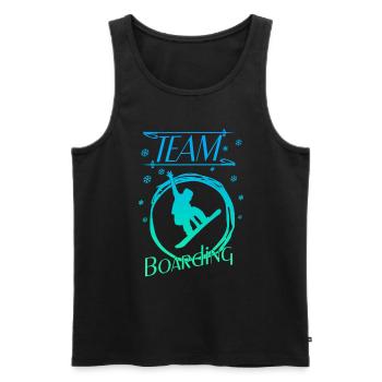 boarden boarding - Männer Premium Bio Tank Top - Schwarz - Vorne - AI Model Male 178 light (178cm)