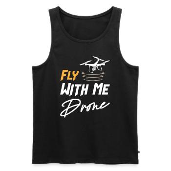 Drone Fly With Me - Men's Premium Organic Tank Top - black - Front - AI Model Male 178 light (178cm)
