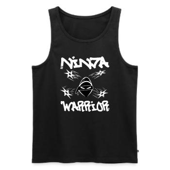 Ninja Warrior - Men's Premium Organic Tank Top - black - Front - AI Model Male 178 light (178cm)