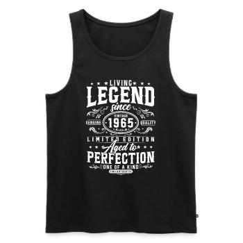 Légende depuis 1965 Cadeau d’anniversaire vintage - Débardeur bio Premium Homme - noir - Devant - Michal (187cm)