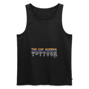The Gay Agenda Be Gay Pride Bisexual Love Rainbow - Männer Premium Bio Tank Top - Schwarz - Vorne - Michal (187cm)