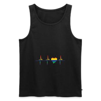 Pride Heart Lgbtq Bisexual Rainbow Love Transgende - Männer Premium Bio Tank Top - Schwarz - Vorne - Michal (187cm)
