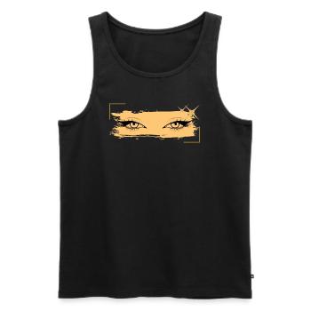 Romantischer, sinnlicher Frauenlook. - Männer Premium Bio Tank Top - Schwarz - Vorne - AI Model Male 178 light (178cm)