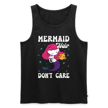 Mermaid Hair Dont Care - Männer Premium Bio Tank Top - Schwarz - Vorne - AI Model Male 178 light (178cm)