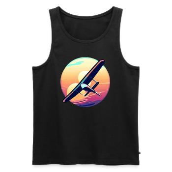 Glider at sunset design - Men's Premium Organic Tank Top - black - Front - Michal (187cm)